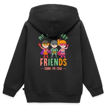 Ami imaginaire, ami imaginaire - Sweat Premium à capuche zippé enfant bio - noir - Dos - AI Model Kid Male (0cm)