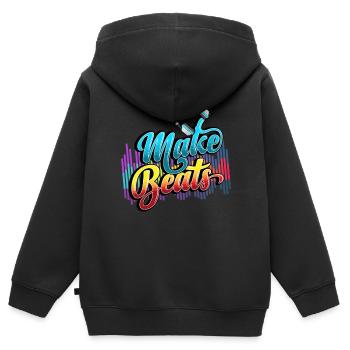 Beatmaker, Beatmaker Beat , Produzent, - Kinder Premium Organic Zip Hoodie - Schwarz - Hinten - AI Model Kid Male (0cm)