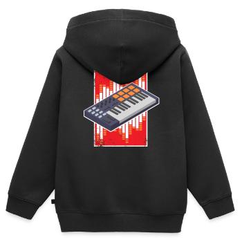 Beatmaker, Beatmaker dj, Rap, - Kids Premium Organic Zip-up Hoodie - black - Back - AI Model Kid Male (0cm)