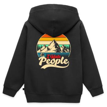 I Hate People - Kinder Premium Organic Zip Hoodie - Schwarz - Hinten - AI Model Kid Male (0cm)