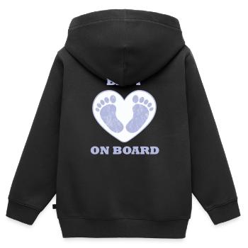 Babyfüße Kleinkind Eltern Baby on Board Schwanger - Kinder Premium Organic Zip Hoodie - Schwarz - Hinten - AI Model Kid Male (0cm)