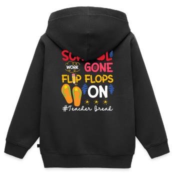 School Work Gone Flip Flops On Teacher Break - Sweat Premium à capuche zippé enfant bio - noir - Dos - AI Model Kid Male (0cm)