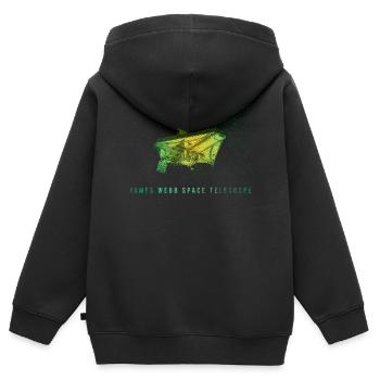 James Webb Télescope spatial - Sweat Premium à capuche zippé enfant bio - noir - Dos - AI Model Kid Male (0cm)