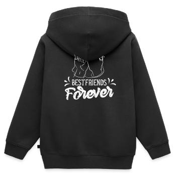 Les meilleurs amis pour Toujours Amis Meilleur Ami - Sweat Premium à capuche zippé enfant bio - noir - Dos - AI Model Kid Male (0cm)