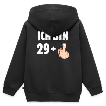 Ich bin 29 plus eins - Kinder Premium Organic Zip Hoodie - Schwarz - Hinten - AI Model Kid Male (0cm)
