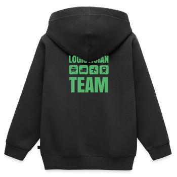 Logistiker Team Spedition Logistikerin Logistik - Kinder Premium Organic Zip Hoodie - Schwarz - Hinten - AI Model Kid Male (0cm)