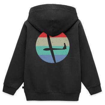 Planeurs Planeurs Planeurs - Sweat Premium à capuche zippé enfant bio - noir - Dos - AI Model Kid Male (0cm)