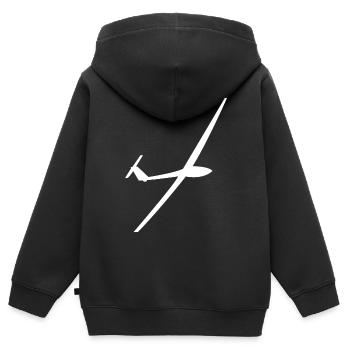 Planeurs Planeurs Planeurs - Sweat Premium à capuche zippé enfant bio - noir - Dos - AI Model Kid Male (0cm)