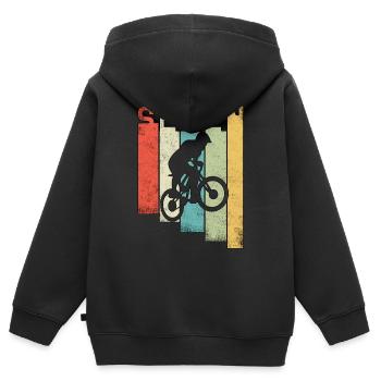 Children's 7th birthday BMX 7 years children's birthday - Kids Premium Organic Zip-up Hoodie - black - Back - AI Model Kid Male (0cm)