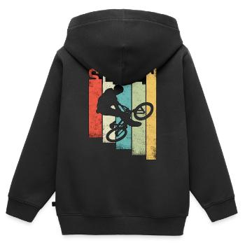 Children's 7th birthday BMX 7 years children's birthday - Kids Premium Organic Zip-up Hoodie - black - Back - AI Model Kid Male (0cm)