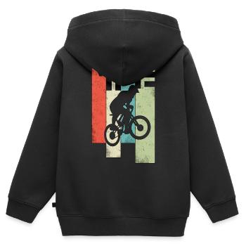 Children 9th birthday BMX 9 years children's birthday - Kids Premium Organic Zip-up Hoodie - black - Back - AI Model Kid Male (0cm)