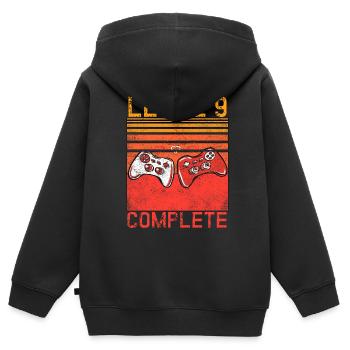 9th Children's Birthday Boy Level 9 Gaming 9 Years - Kids Premium Organic Zip-up Hoodie - black - Back - AI Model Kid Male (0cm)