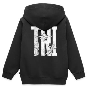 Triathlon - Sweat Premium à capuche zippé enfant bio - noir - Dos - AI Model Kid Male (0cm)