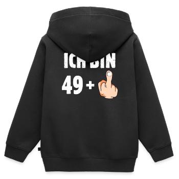 Ich bin 49 plus eins - Kinder Premium Organic Zip Hoodie - Schwarz - Hinten - AI Model Kid Male (0cm)