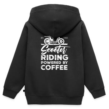 Roller Moped Rollerfahrer Motorroller Fahren - Kinder Premium Organic Zip Hoodie - Schwarz - Hinten - AI Model Kid Male (0cm)