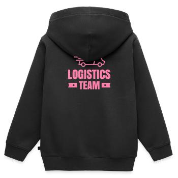 Logistiker Team Logistik Logistikerin Spediteur - Sweat Premium à capuche zippé enfant bio - noir - Dos - AI Model Kid Male (0cm)