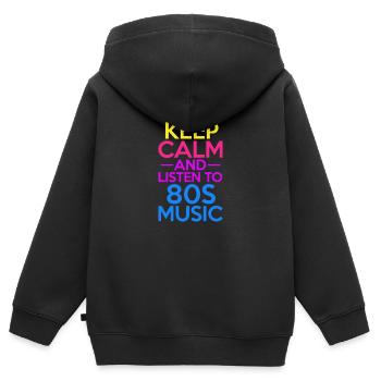 80er Jahre - Kinder Premium Organic Zip Hoodie - Schwarz - Hinten - AI Model Kid Male (0cm)