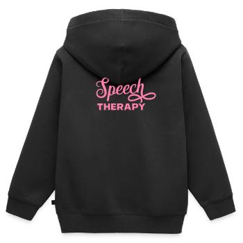 Speech Therapy Speech Therapist Speech Therapist Speech Therapist - Kids Premium Organic Zip-up Hoodie - black - Back - AI Model Kid Male (0cm)