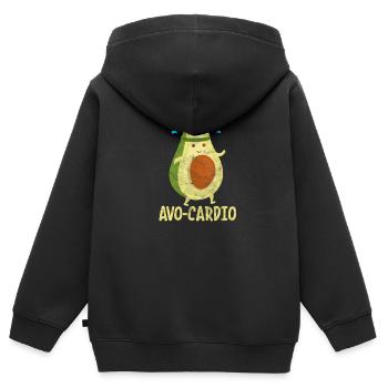 Avocado Cardio - Sweat Premium à capuche zippé enfant bio - noir - Dos - AI Model Kid Male (0cm)