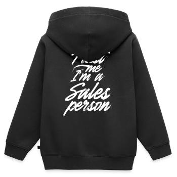 Confiance Moi Je Suis Un Vendeur Ventes - Sweat Premium à capuche zippé enfant bio - noir - Dos - AI Model Kid Male (0cm)