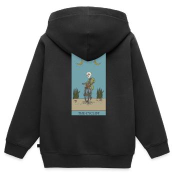 Bicycle Cyclist Tarot Card Protection Symbol - Kids Premium Organic Zip-up Hoodie - black - Back - AI Model Kid Male (0cm)