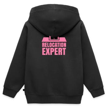 Umzug Experte Umziehen Umzüge Umzugsfirma - Kinder Premium Organic Zip Hoodie - Schwarz - Hinten - AI Model Kid Male (0cm)