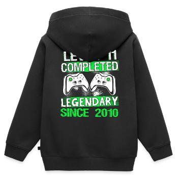 Kids Level 11 Years Gaming Birthday Gamer - Kids Premium Organic Zip-up Hoodie - black - Back - AI Model Kid Male (0cm)