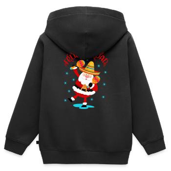 Noël mexicain, mexicain - Sweat Premium à capuche zippé enfant bio - noir - Dos - AI Model Kid Male (0cm)