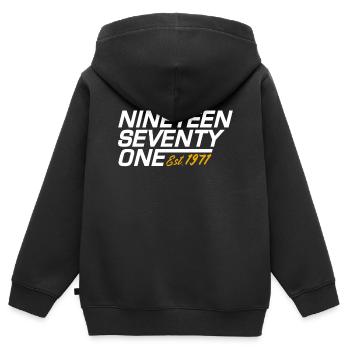 Nineteen Seventy One Established 1971 - Sweat Premium à capuche zippé enfant bio - noir - Dos - AI Model Kid Male (0cm)