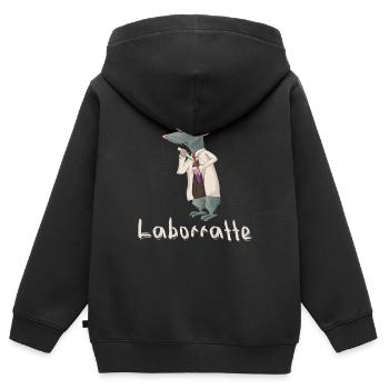 Laborratte Forscher Wissenschaftler Laborant - Kinder Premium Organic Zip Hoodie - Schwarz - Hinten - AI Model Kid Male (0cm)