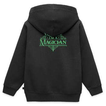Vertrau mir ich bin Magier Magie Zaubern Zauberer - Kinder Premium Organic Zip Hoodie - Schwarz - Hinten - AI Model Kid Male (0cm)