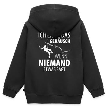 Eisklettern Eiskletterer Eispickel - Kinder Premium Organic Zip Hoodie - Schwarz - Hinten - AI Model Kid Male (0cm)