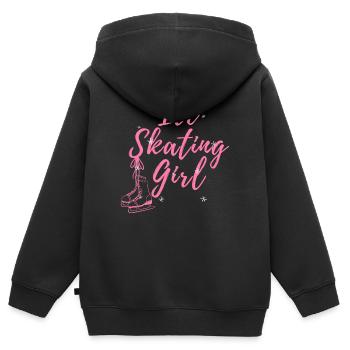 Schlittschuhlaufen, Schlittschuhlaufen - Kinder Premium Organic Zip Hoodie - Schwarz - Hinten - AI Model Kid Male (0cm)
