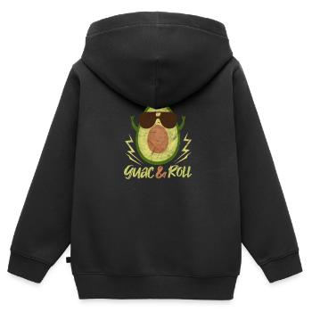 Avocado Rock N Roll - Sweat Premium à capuche zippé enfant bio - noir - Dos - AI Model Kid Male (0cm)