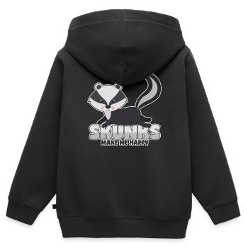 Skunk Favorite animal Stinkdachs Striped skunk - Kids Premium Organic Zip-up Hoodie - black - Back - AI Model Kid Male (0cm)