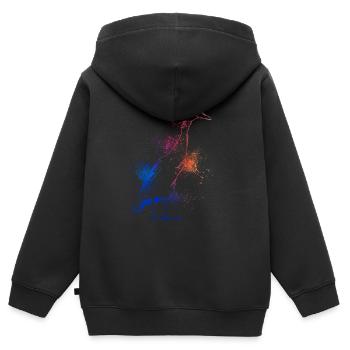 Farbenfrohe Laufente - Kinder Premium Organic Zip Hoodie - Schwarz - Hinten - AI Model Kid Male (0cm)