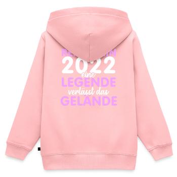 Rentnerin 2022 Ruhestand Frauen Kollegin - Kinder Premium Organic Zip Hoodie - Rosa - Hinten - AI Model Kid Female (0cm)
