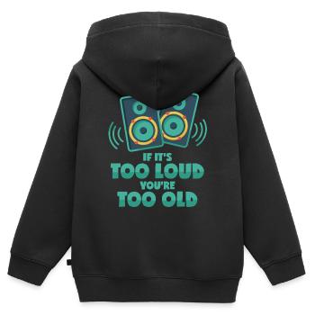 Laute Musik für junge Musikliebhaber im Club - Kinder Premium Organic Zip Hoodie - Schwarz - Hinten - AI Model Kid Male (0cm)