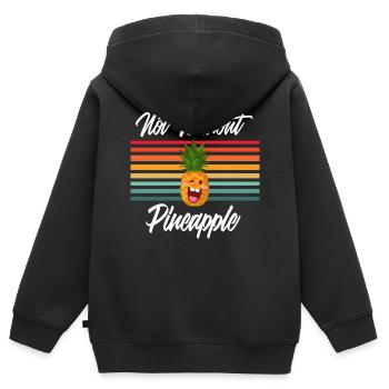 Not Without Pineapple - Kids Premium Organic Zip-up Hoodie - black - Back - AI Model Kid Male (0cm)