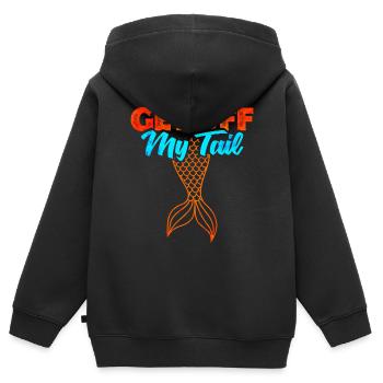 Meerjungfrau - Kinder Premium Organic Zip Hoodie - Schwarz - Hinten - AI Model Kid Male (0cm)
