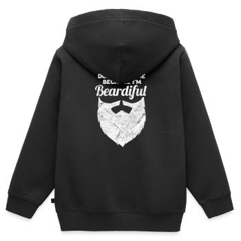 Bart - Kinder Premium Organic Zip Hoodie - Schwarz - Hinten - AI Model Kid Male (0cm)