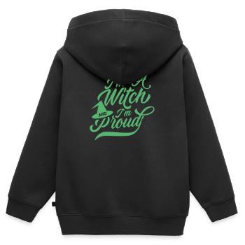 Je suis une sorcière et fière sorcière sorcières sorcières - Sweat Premium à capuche zippé enfant bio - noir - Dos - AI Model Kid Male (0cm)