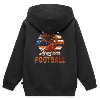 American Football - Kinder Premium Organic Zip Hoodie - Schwarz - Hinten - AI Model Kid Male (0cm)