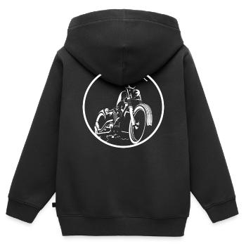 chopper logo - Kinder Premium Organic Zip Hoodie - Schwarz - Hinten - AI Model Kid Male (0cm)