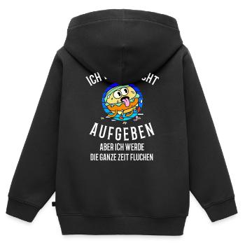 Ich werde nicht aufgeben - Kinder Premium Organic Zip Hoodie - Schwarz - Hinten - AI Model Kid Male (0cm)