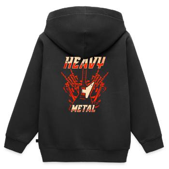 Heavy Metal Musik - Kinder Premium Organic Zip Hoodie - Schwarz - Hinten - AI Model Kid Male (0cm)