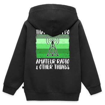 Amateur Funker Funk funk funk funk funkam cadeau - Sweat Premium à capuche zippé enfant bio - noir - Dos - AI Model Kid Male (0cm)