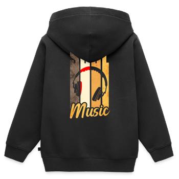 Soul Music - Kids Premium Organic Zip-up Hoodie - black - Back - AI Model Kid Male (0cm)