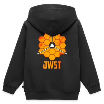 Télescope spatial James Webb - Sweat Premium à capuche zippé enfant bio - noir - Dos - AI Model Kid Male (0cm)