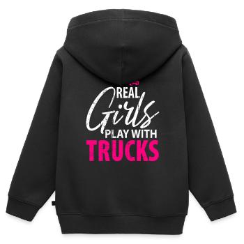 Fernfahrer LKW Fahrer Berufskraftfahrer - Kinder Premium Organic Zip Hoodie - Schwarz - Hinten - AI Model Kid Male (0cm)
